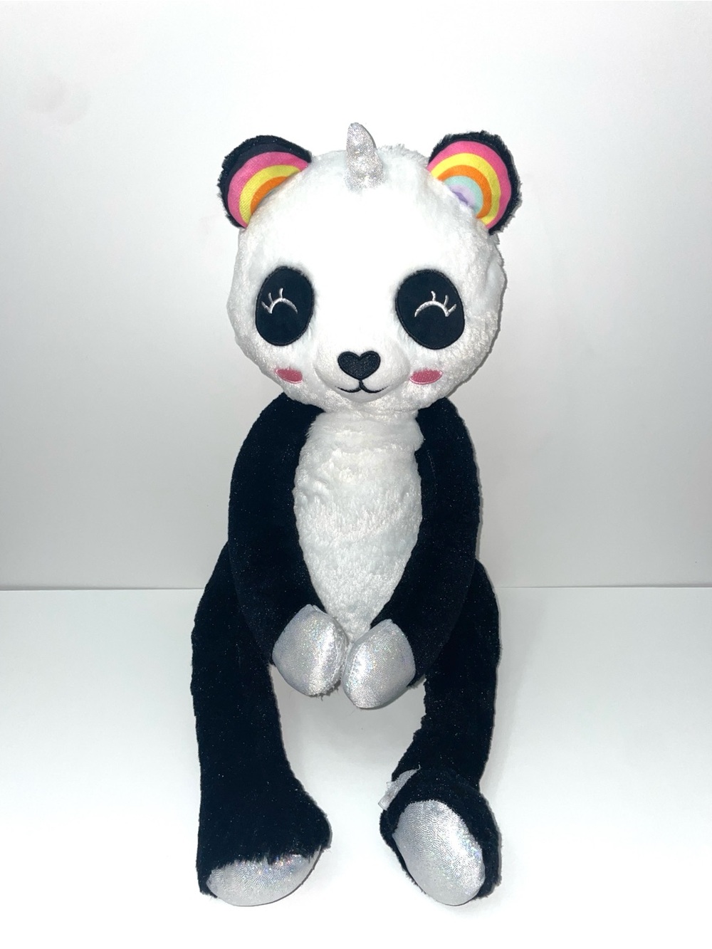 Your Zone - Huggable Pandacorn Plush with Rainbow ears and Sparkles